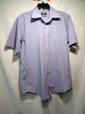 Berkley Jensen Men’s T Shirt Multicolor Plaid Short Sleeve Medium Cotton Blend